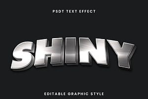 Silver Shiny Metal 3D Text Effect, a Templates & Theme by studiogstock
