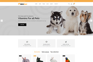 Pet Care Bootstrap Template - Amber