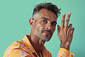 Portrait of a mature man wearing, a Health & Medical Photo by angellodeco