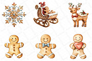 Christmas Gingerbread Clipart Bundle, an Illustration by DreamPrint404 (Thumbnail 4 of 6)