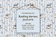 Rocking Horses Cute Seamless Pattern, a Pattern Graphic by MouseGrey (Thumbnail 1 of 7)