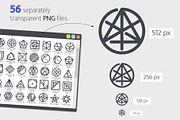 Geometric Line Icons Set, an Outline Icon by Voysla's Shop (Thumbnail 3 of 4)
