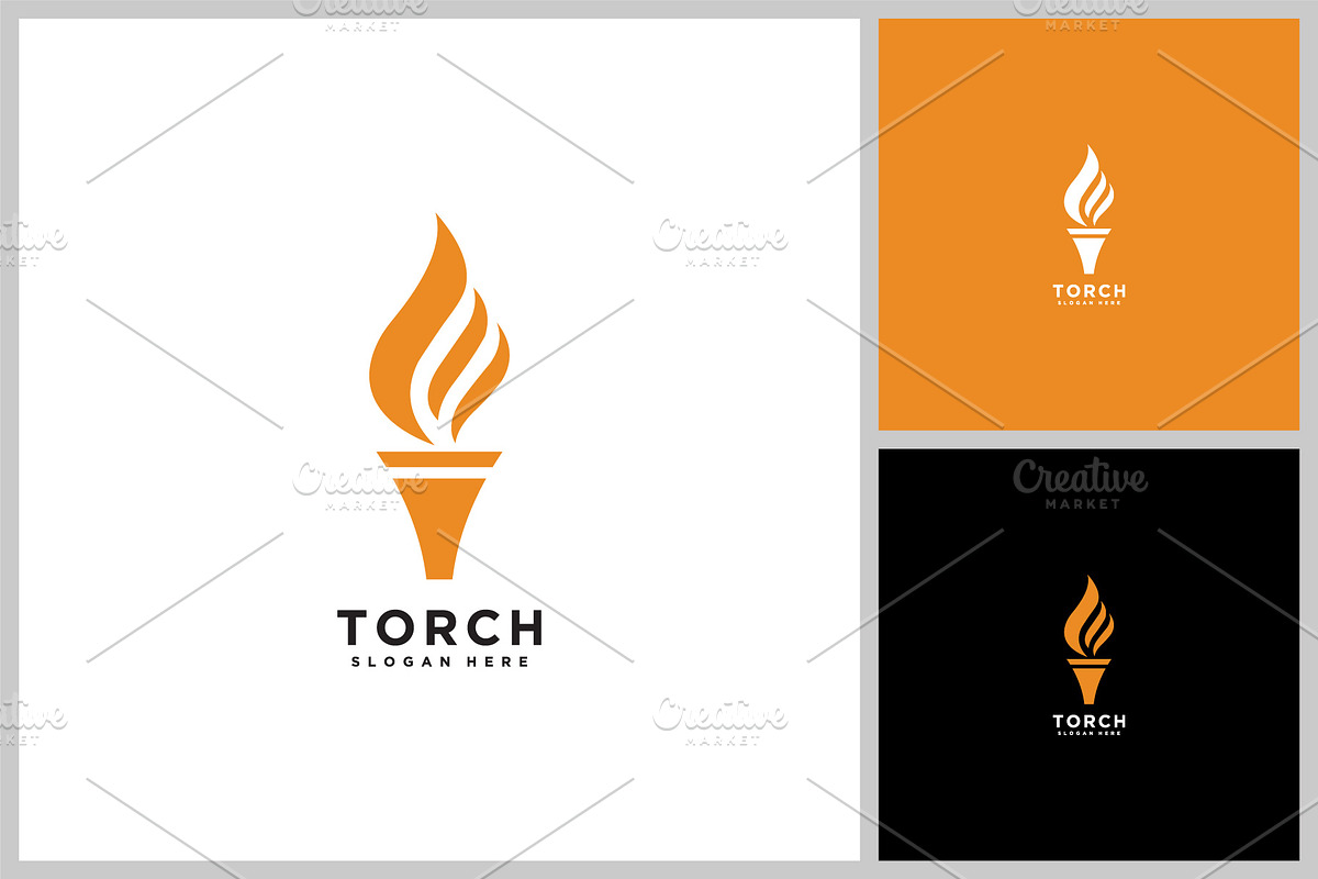 icon logo torch design template, a Branding & Logo Template by quadrazo