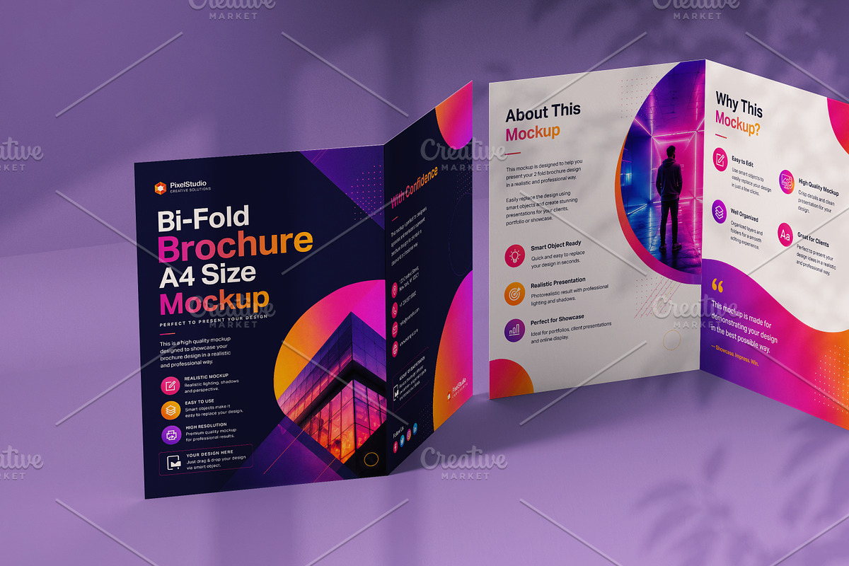 Modern Bi-Fold Brochure Mockup Set, a Brochure Template by Black Cat Studio (Photo 6 of 6)
