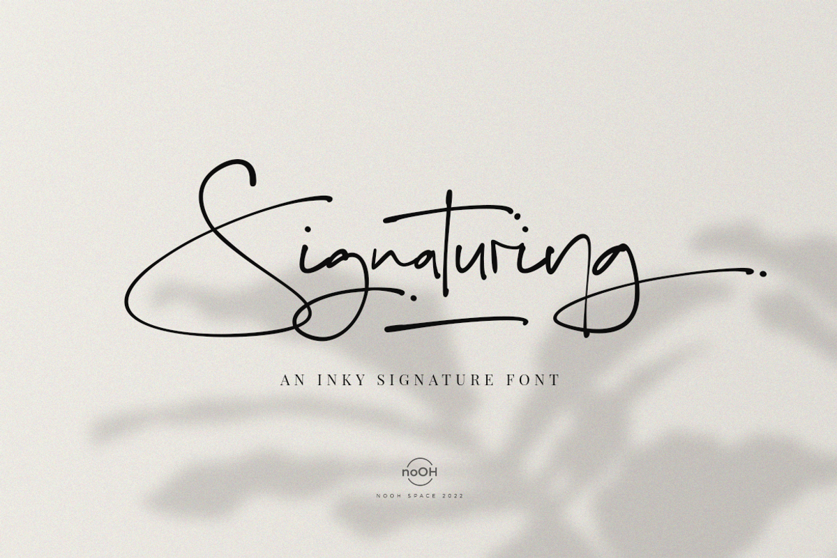 Signaturing - An Inky Handwritten, a Script Font by Nooh Space x Masa Fonts (Photo 1 of 18)