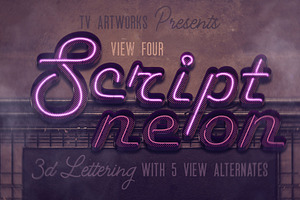 Script Neon 3D Lettering