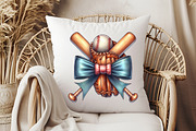 Watercolor Retro Girly Baseball, an Illustration by Pixels.Craft (Thumbnail 5 of 7)