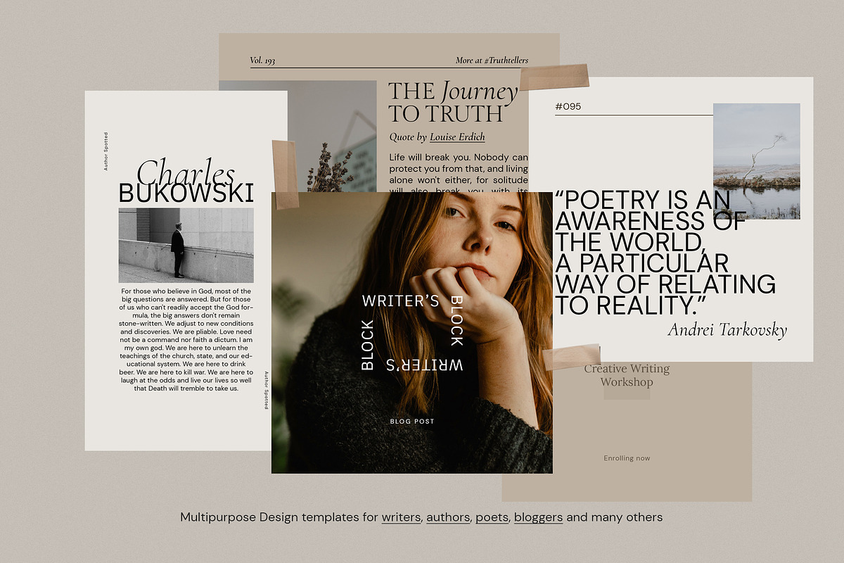 Writers Social Media Pack + Stories, a Social Media Template by September 5th (Photo 3 of 22)