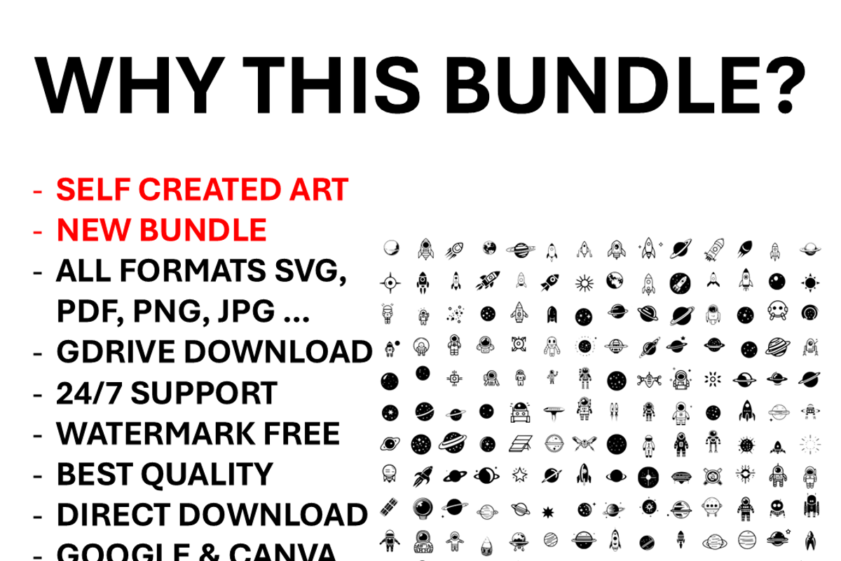 Space & Universe Icons Stickers svg, an Icon by IconValue (Photo 2 of 5)