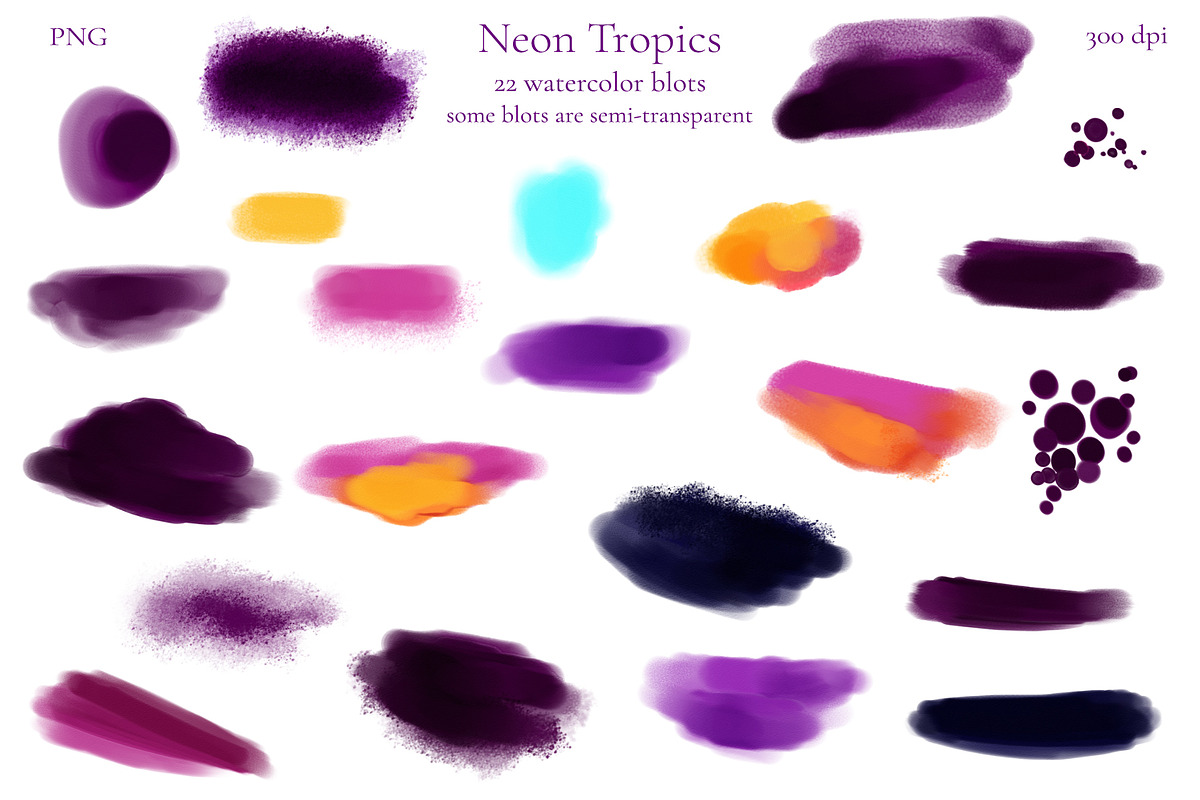 Neon Tropics watercolor, an Object Graphic by Salted Galaxy (Photo 13 of 16)