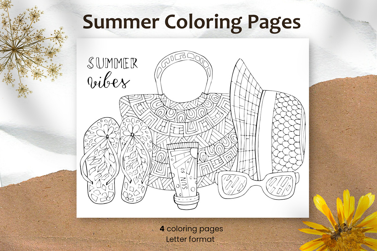 Summer Coloring Pages. Vocation, an Illustration by ChristinaDesigns (Photo 1 of 4)