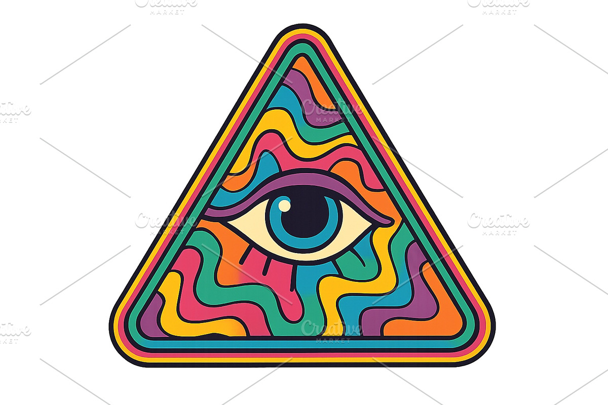 Colorful eye symbol design featuring, an Illustration by ZinetroN