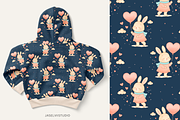 Bunny Valentine - Blue, a Pattern Graphic by Jaselvii Studio (Thumbnail 4 of 8)