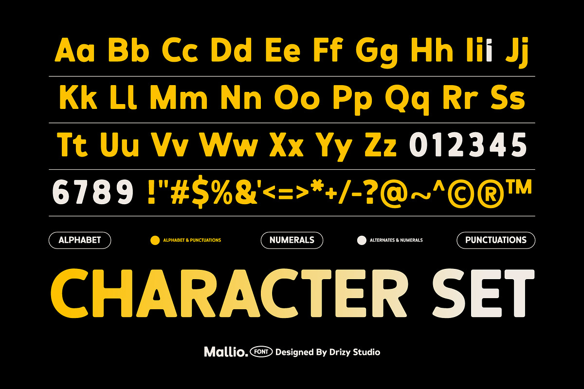 Mallio – Rounded Modern Display Font, a Sans Serif Font by Drizy (Photo 4 of 10)