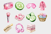 Watercolor Spa Day Clipart, a Seasonal Illustration by Design Market (Thumbnail 5 of 5)
