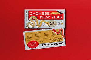 Yellow Chinese New Year Sale Voucher, a Card Template by graphicook
