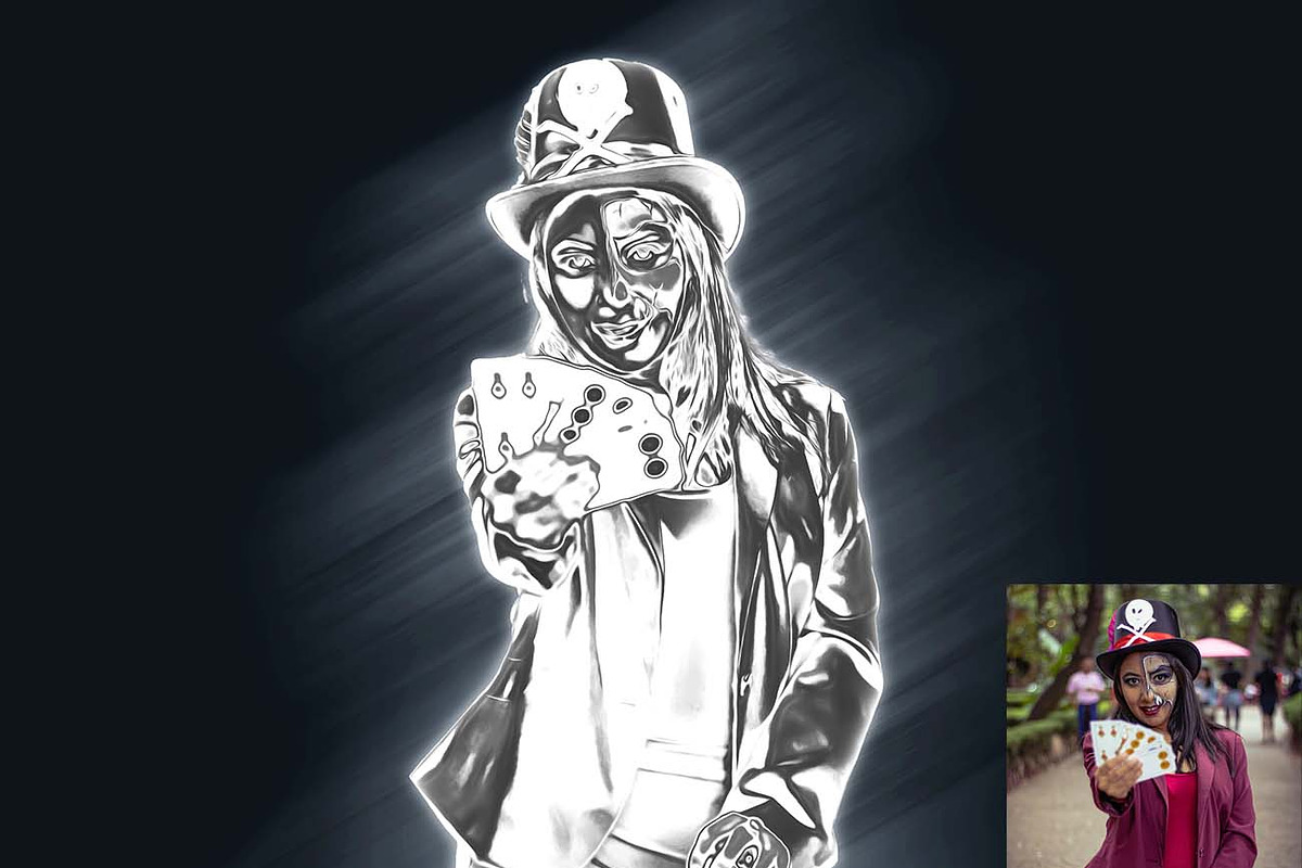 Chrome Metal Effect fx Photoshop Act, an Action Add-On by Studio Retouch (Photo 3 of 17)