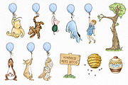 Classic Winne the Pooh Clipart, an Animal Illustration by SvetaArtStore (Thumbnail 4 of 6)