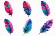 Watercolor Feather Clipart, an Illustration by DreamArtGraphic (Thumbnail 8 of 8)