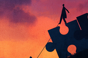 Teamwork Effort Puzzle Solution Suns, an Abstract Photo by Pixeness Studio