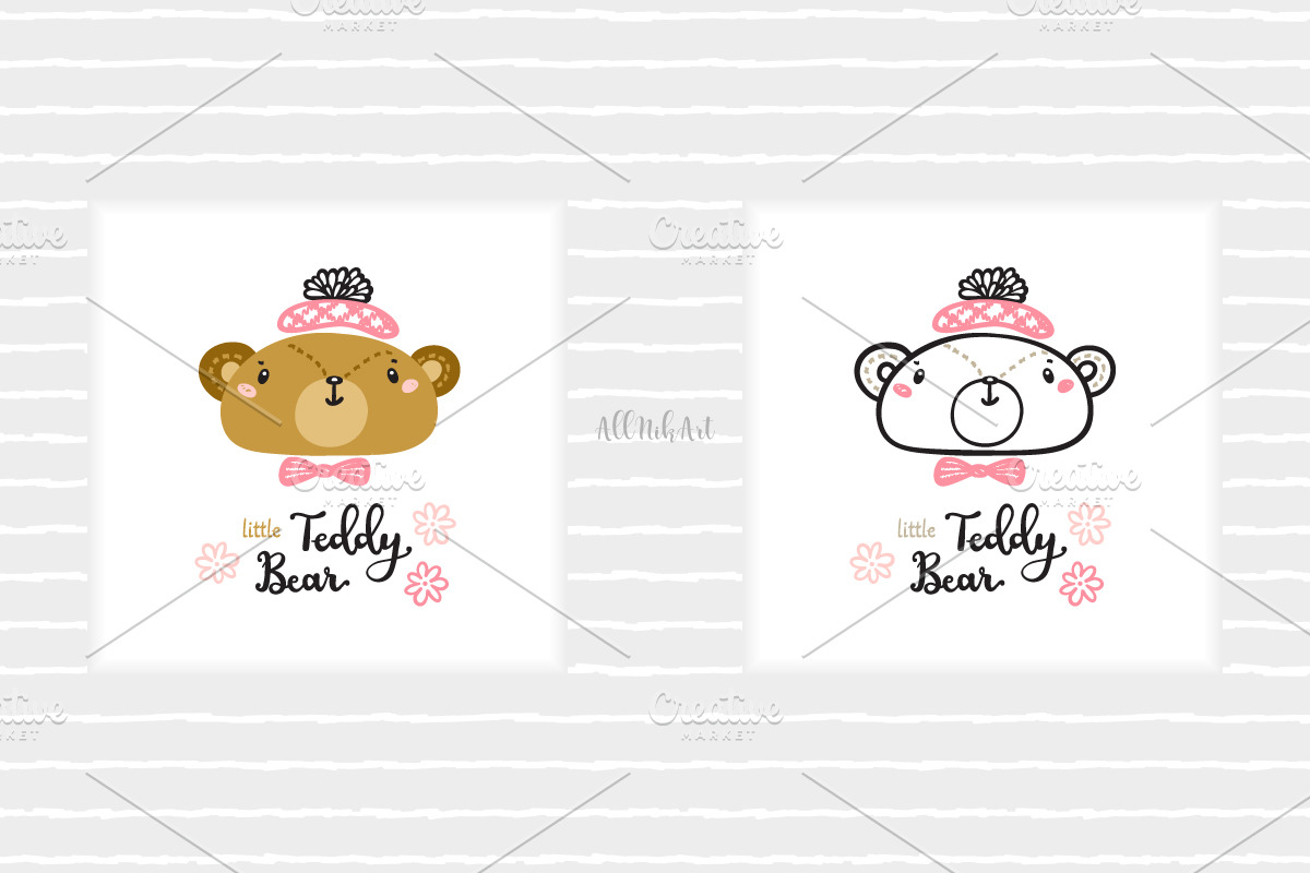 Cute Animal Illustrations & Patterns, a Pattern Graphic by AllNikArt (Photo 2 of 15)