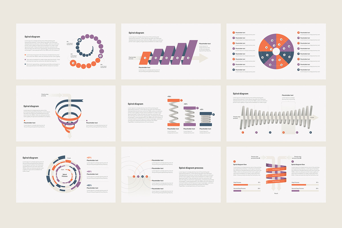 Spiral Diagrams for PowerPoint, a Presentation Template by HiSlide.io (Photo 2 of 6)