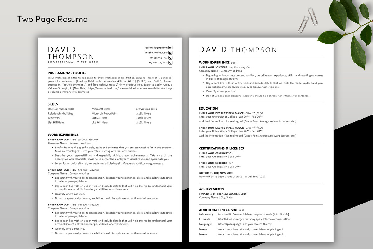 ATS Resume CV Word & Google Docs 46, a Resume Template by MrCam Template Resume|CV (Photo 3 of 8)