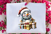 Whimsical Christmas Snowman Clipart, a Seasonal Illustration by SVGArt (Thumbnail 3 of 5)