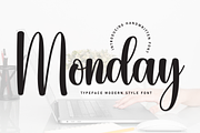 Monday | Script Font, a Handwritten Font by Scratchones (Thumbnail 1 of 8)
