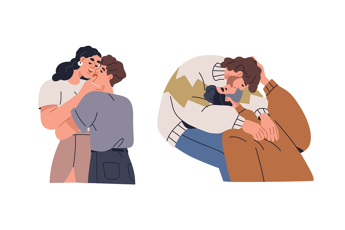 Love couples kiss with passion set, a Person Illustration by Good Studio (Photo 11 of 19)