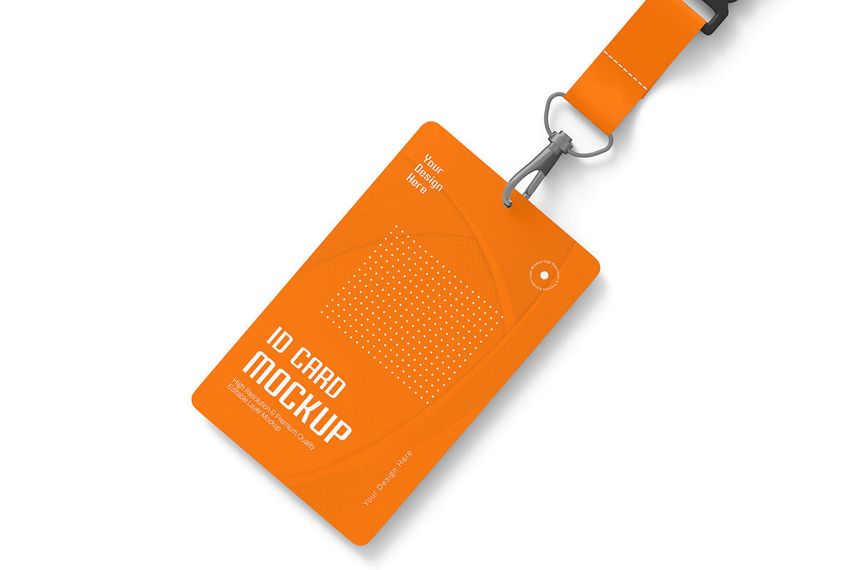 ID Card with Lanyard Badge Mockup