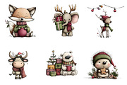 Whimsical Christmas Clipart Bundle, an Illustration by CreationArt (Thumbnail 5 of 5)
