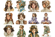 Vintage Kids Steampunk Ephemera, an Illustration by DreamArtGraphic (Thumbnail 4 of 4)