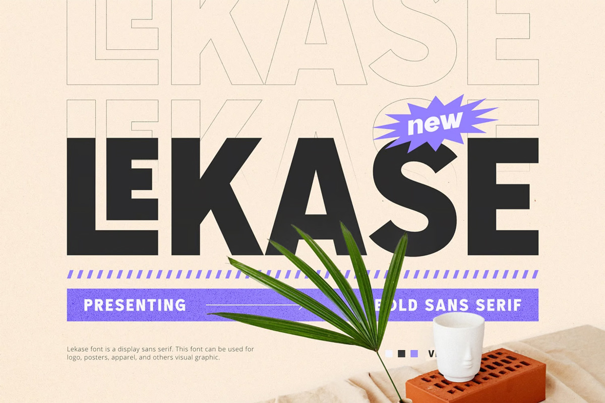 Lekase - Modern Font, a Sans Serif Font by Viswal Studio (Photo 1 of 6)