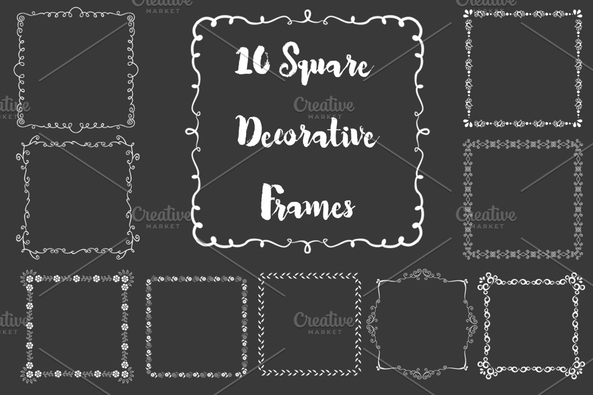 Square Decorative Frames - Vector, a Decorative Illustration by aivos