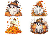Halloween Ghost Cute Clipart, an Object Graphic by Pixxel_Studio (Thumbnail 4 of 4)