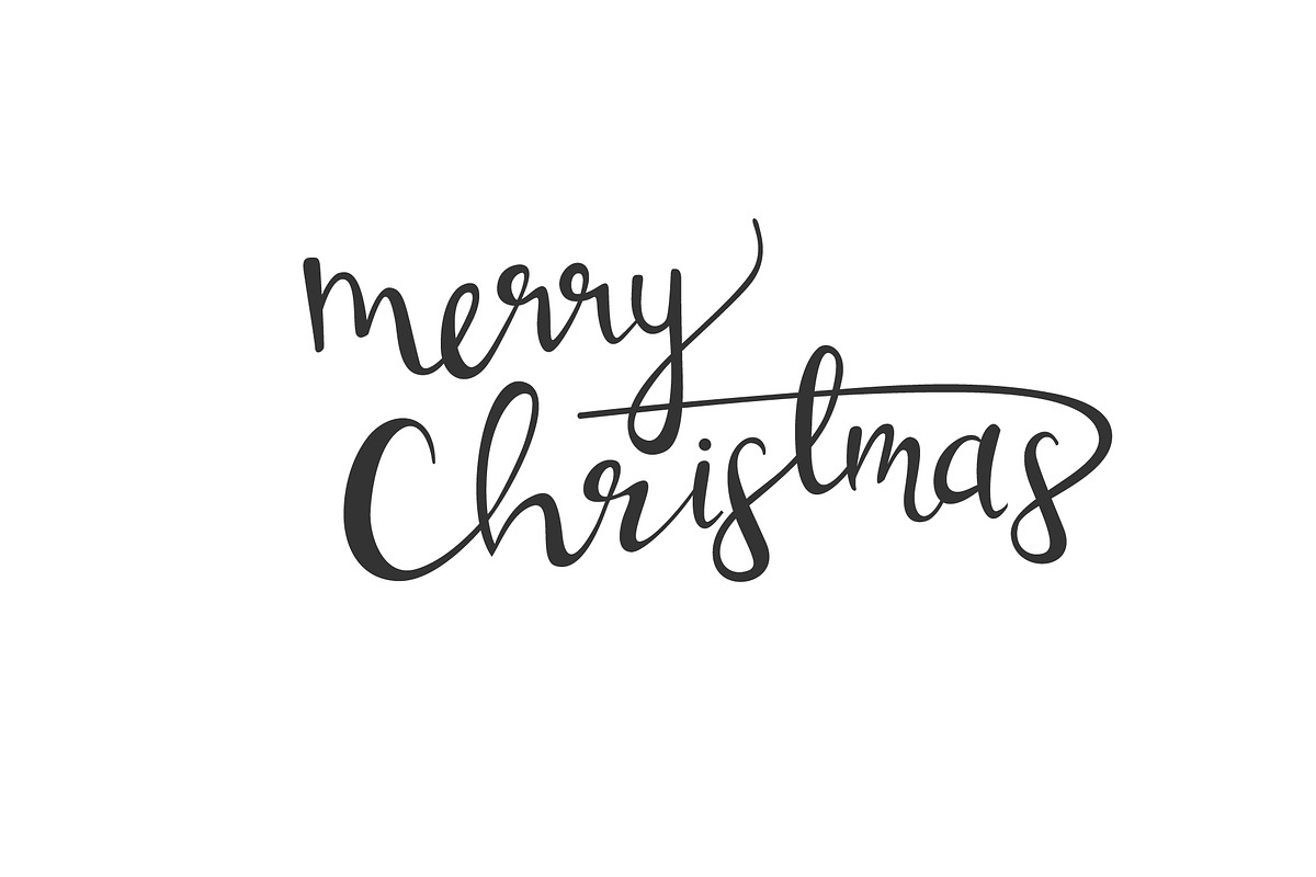 Handwritten Merry Christmas message, a Decorative Illustration by Traudl's shop