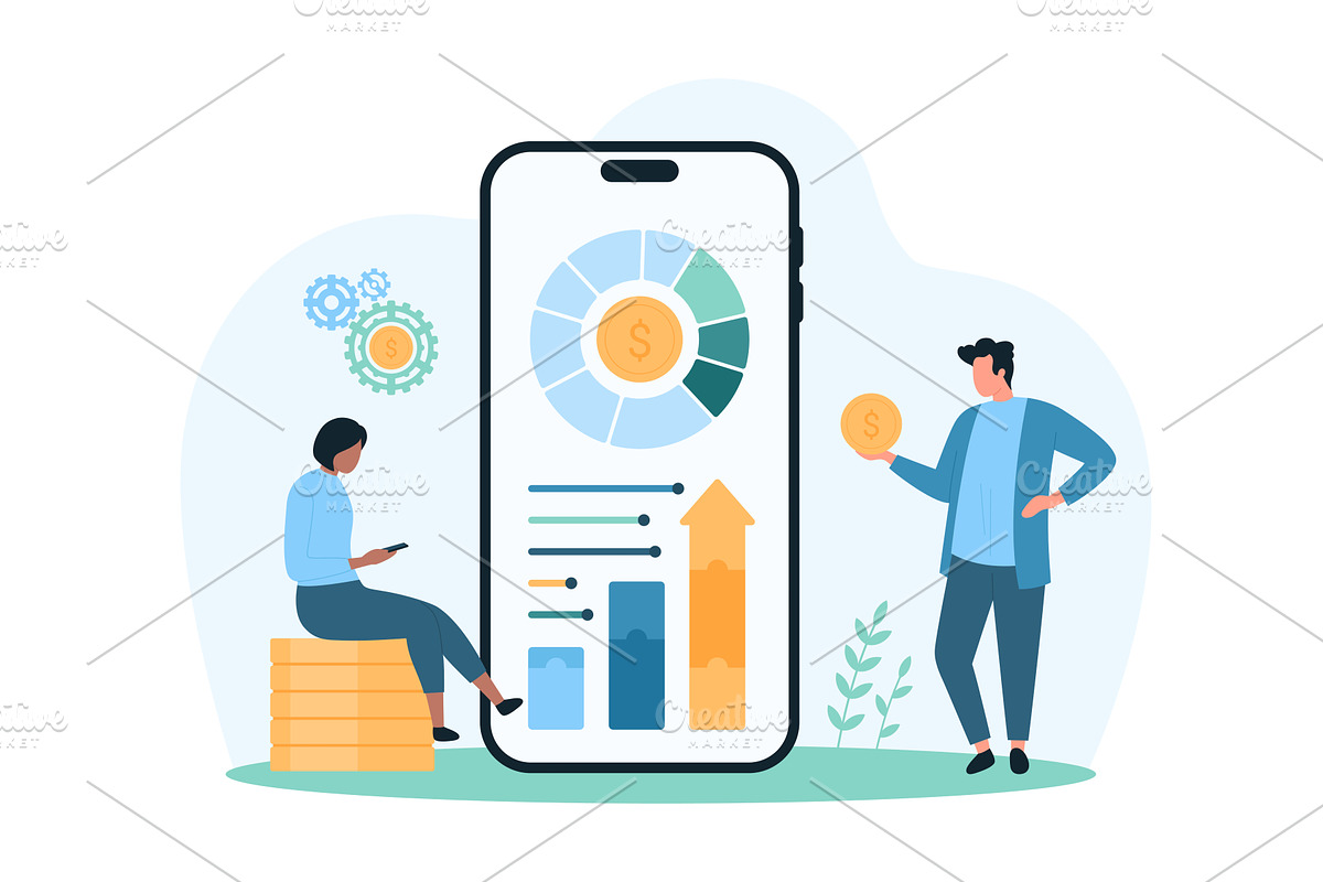 Financial data dashboard business, a Finance Illustration by Flashvector