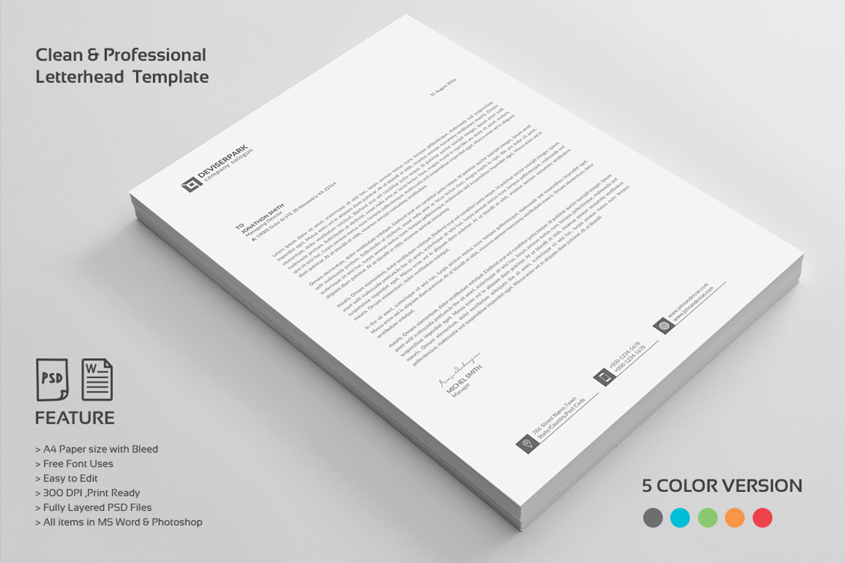 Letterhead, a Stationery Template by deviserpark (Photo 1 of 5)