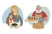 People baking, a Food Illustration by handsketched (Thumbnail 3 of 10)