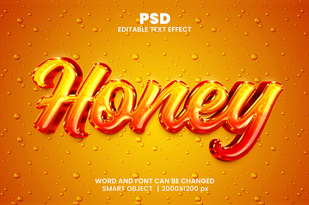 Honey 3d Editable Psd Text Effect, a Layer Style Add-On by bdrobin