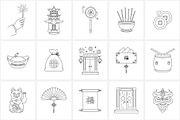 Lunar New Year line icon set, an Outline Icon by NatalieArtShop (Thumbnail 2 of 11)