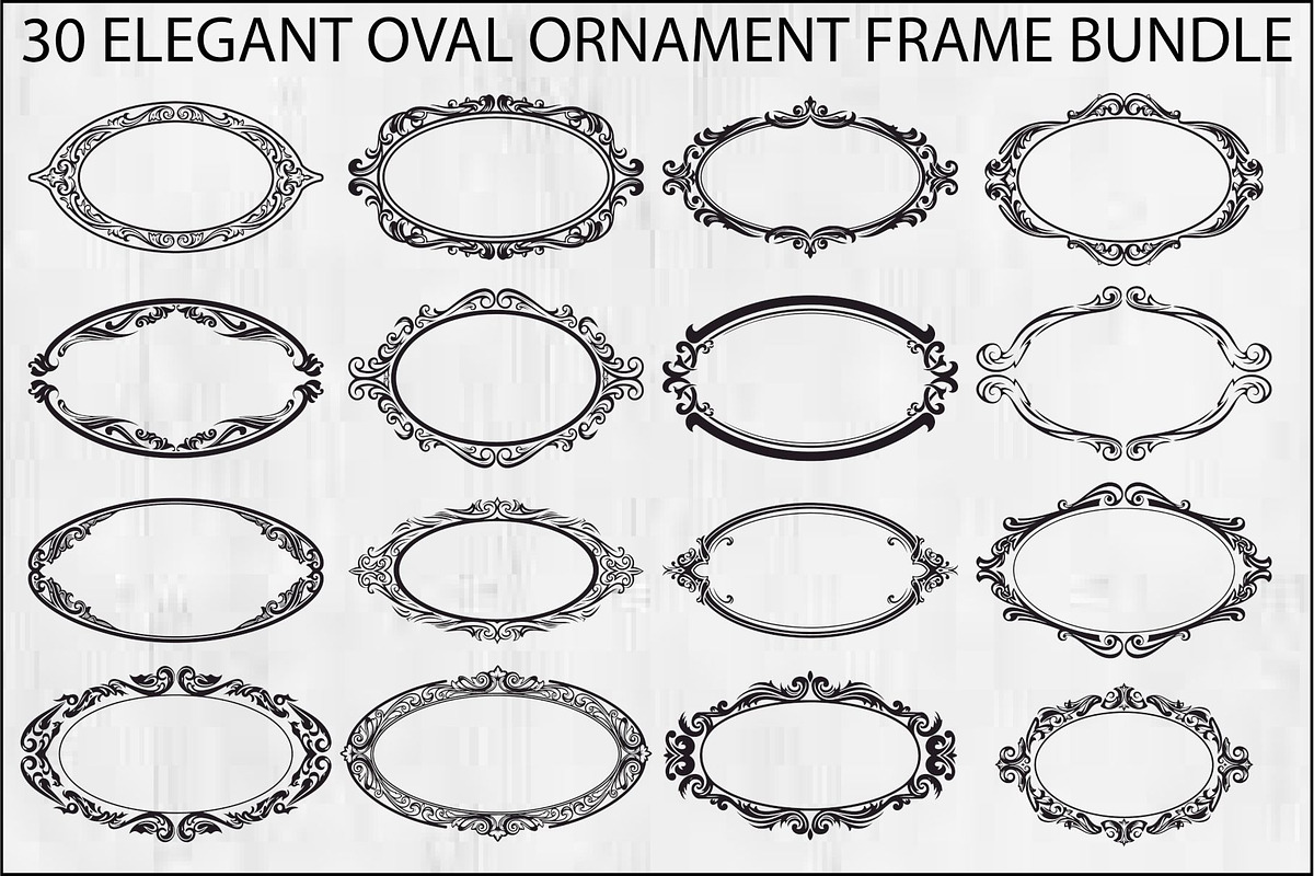 Elegant Oval Ornament Frame Bundle, an Illustration by jahid234 (Photo 1 of 31)