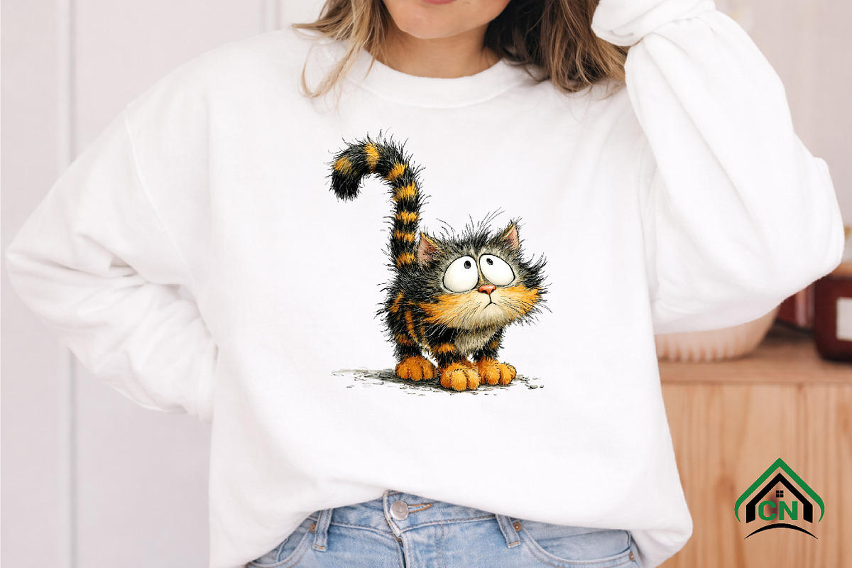 Whimsical Funny Cat PNG, a Seasonal Illustration by Craft Nest (Photo 6 of 8)