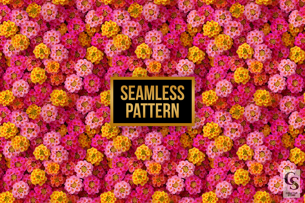 Pink Summer Lantana Flowers Pattern, a Pattern Graphic by Creative Store (Photo 4 of 5)