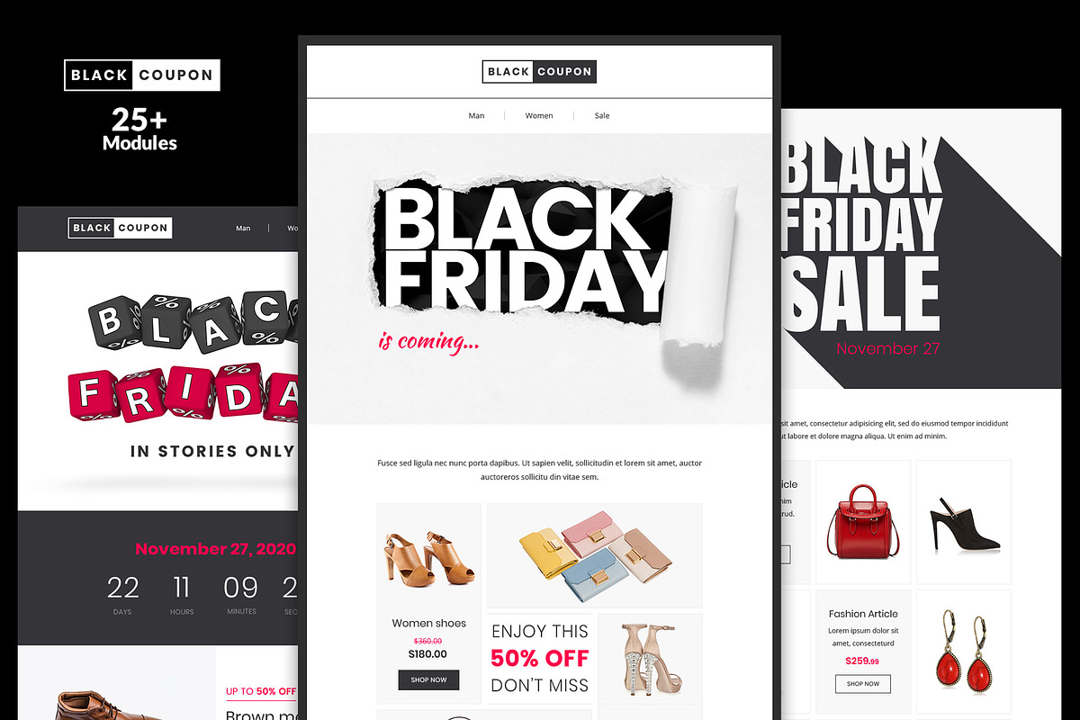 BlackCoupon Email Template + Builder, an Email Template by WEB4PRO