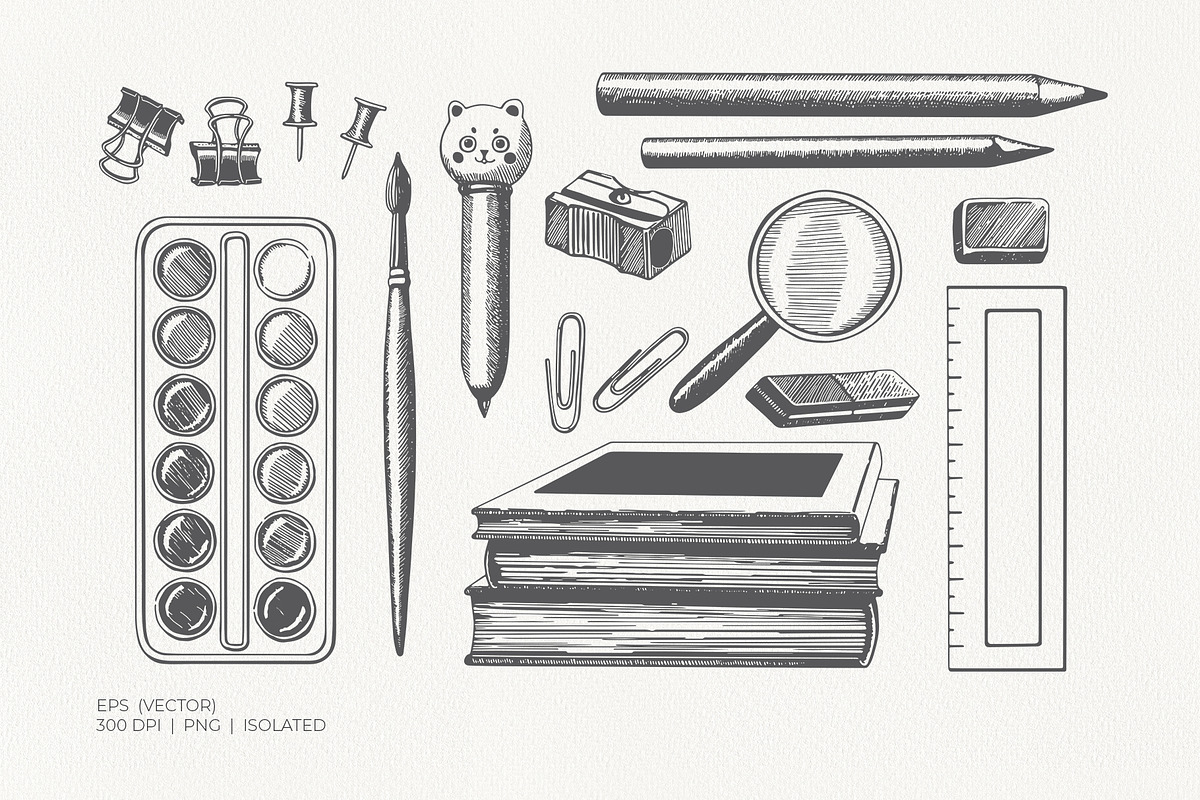 Back to School Supplies Vector, an Education Illustration by YarovaArt (Photo 3 of 15)