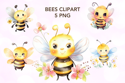 Watercolor Bee Clipart
