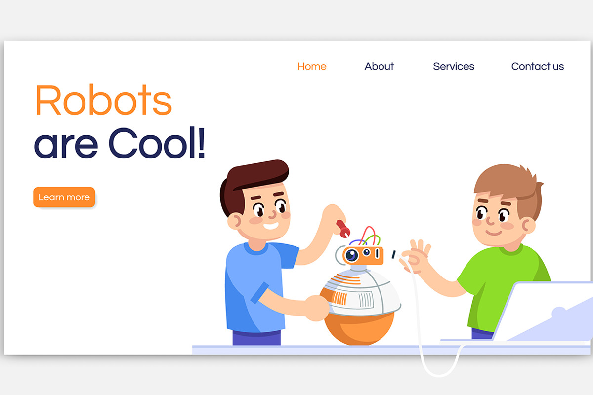 Robots are cool landing page, a Landing Page Template by IMG Visuals