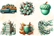 Mint Fresh Green Autumn Clipart Bund, an Illustration by SVGArt (Thumbnail 4 of 8)
